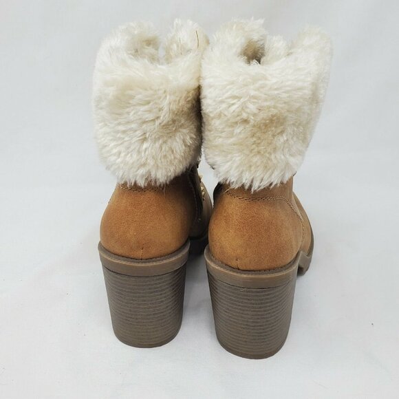 GBG Los Angeles Jursey Heeled Boots Women’s 7M Faux Fur 3.5 Inch Heel GUESS - Picture 3 of 8